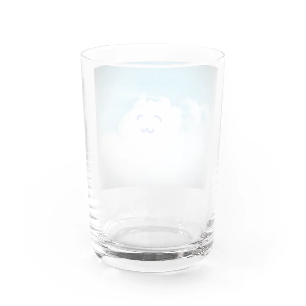 Famille de baleines(ファミールデバレーヌ)のピースしてる猫雲(にっこり) Water Glass :back