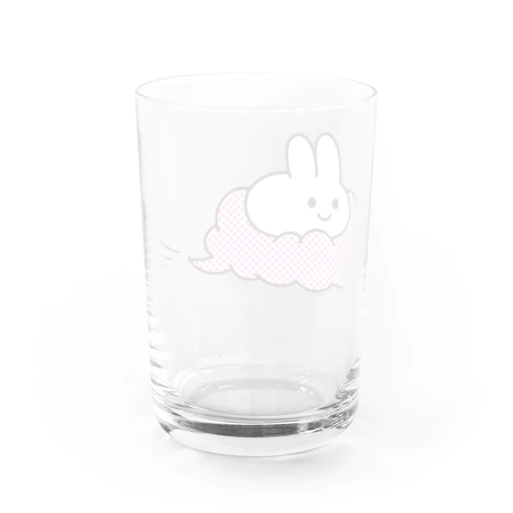 yukiusastudioの雲に乗ったうさぎさん（ピンク） グラス反対面