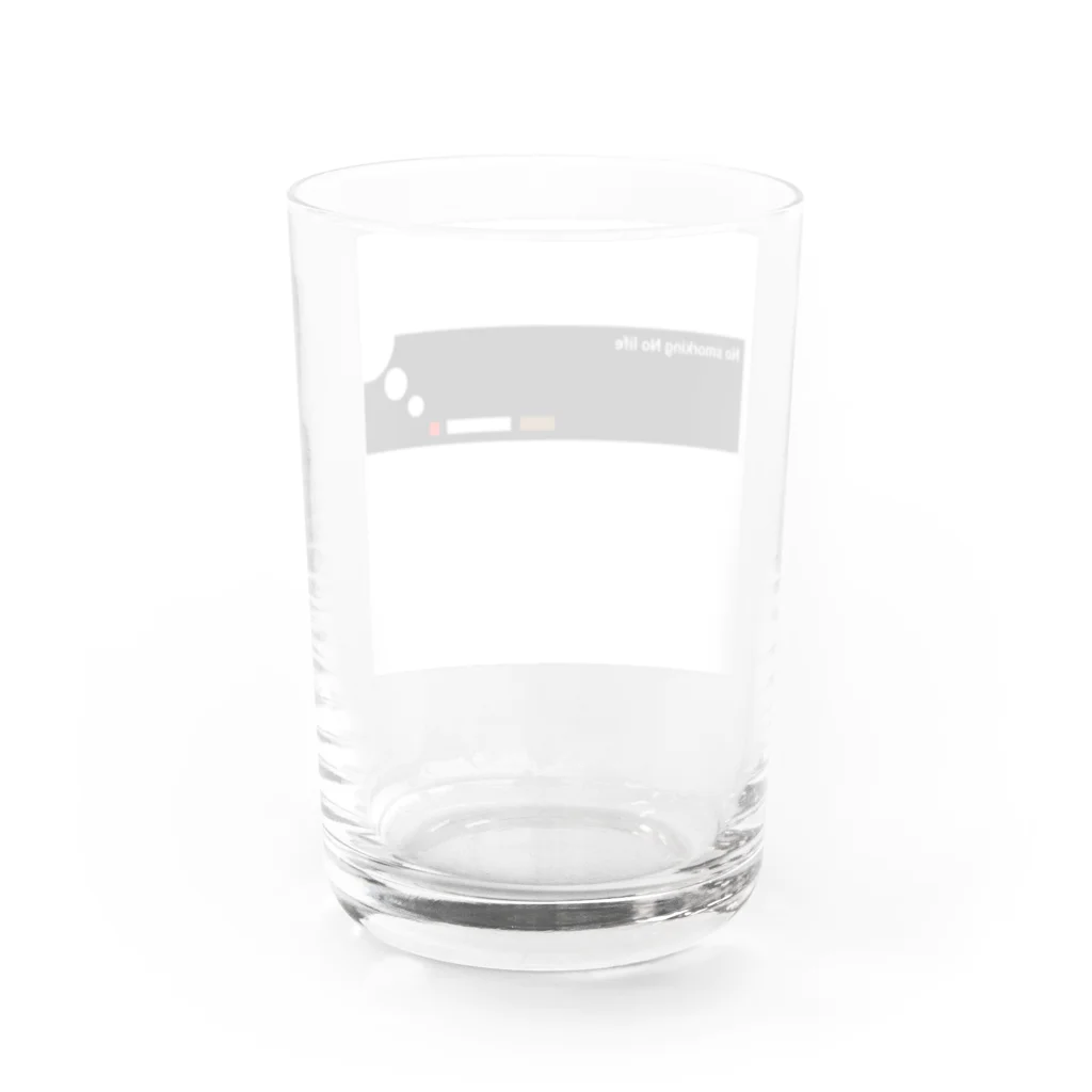 3ちぇりぃのNo smorking No life(文字入り) Water Glass :back