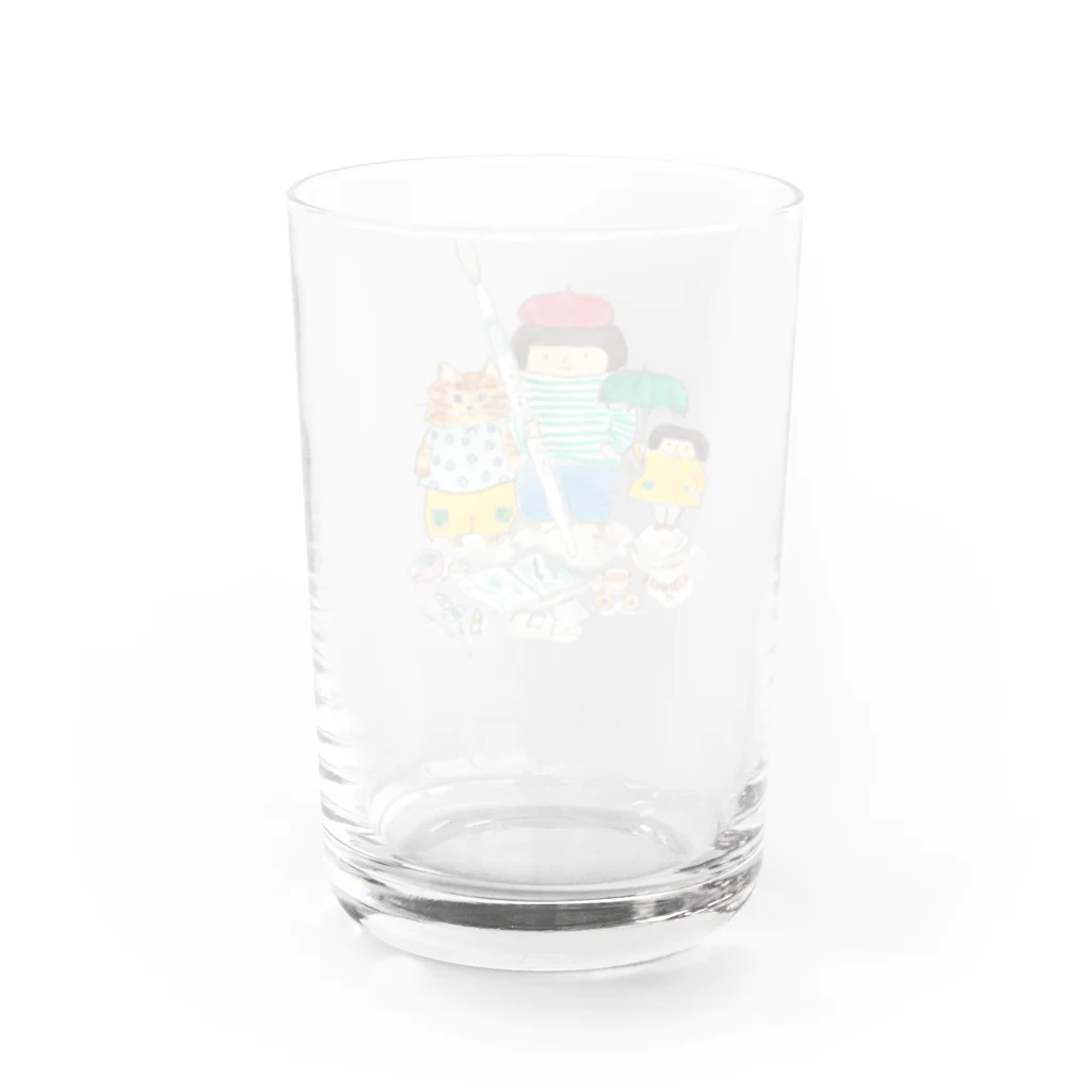 Umi Amaoto のねことまめズ Water Glass :back