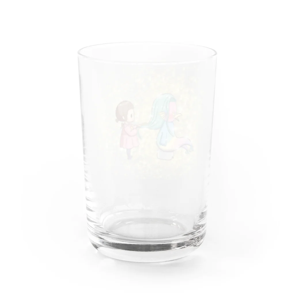 hirakoのアマビエちゃんお願いしますよ Water Glass :back