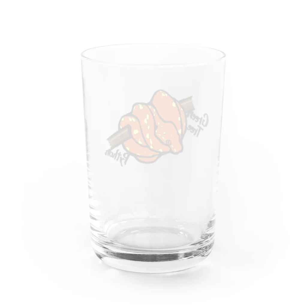 Sumireptiles🐍__爬虫類・生き物グッズのグリーンパイソン（レッド） Water Glass :back