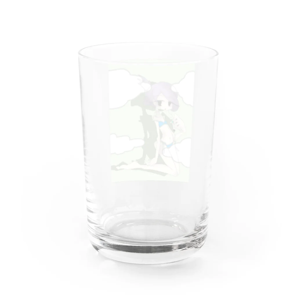 K.garouの喫煙ガール 朝の窓辺色 Water Glass :back