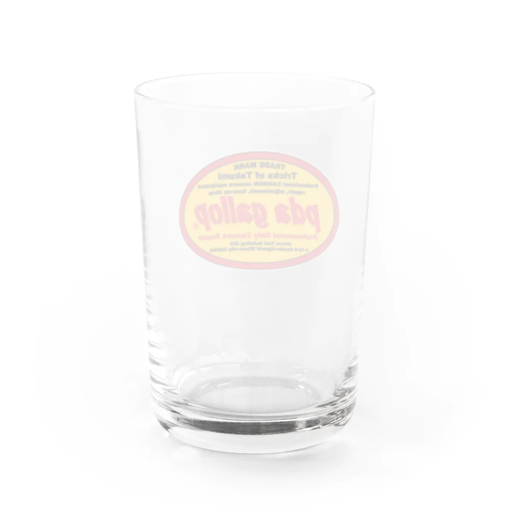 pda gallop official goodsのPDA OVAL LOGO Water Glass :back