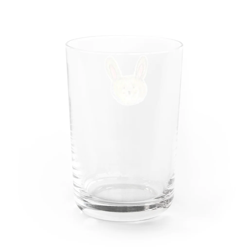 hacoaの小学2年生はーさんが描いた「うさぎさん」ぽつん Water Glass :back