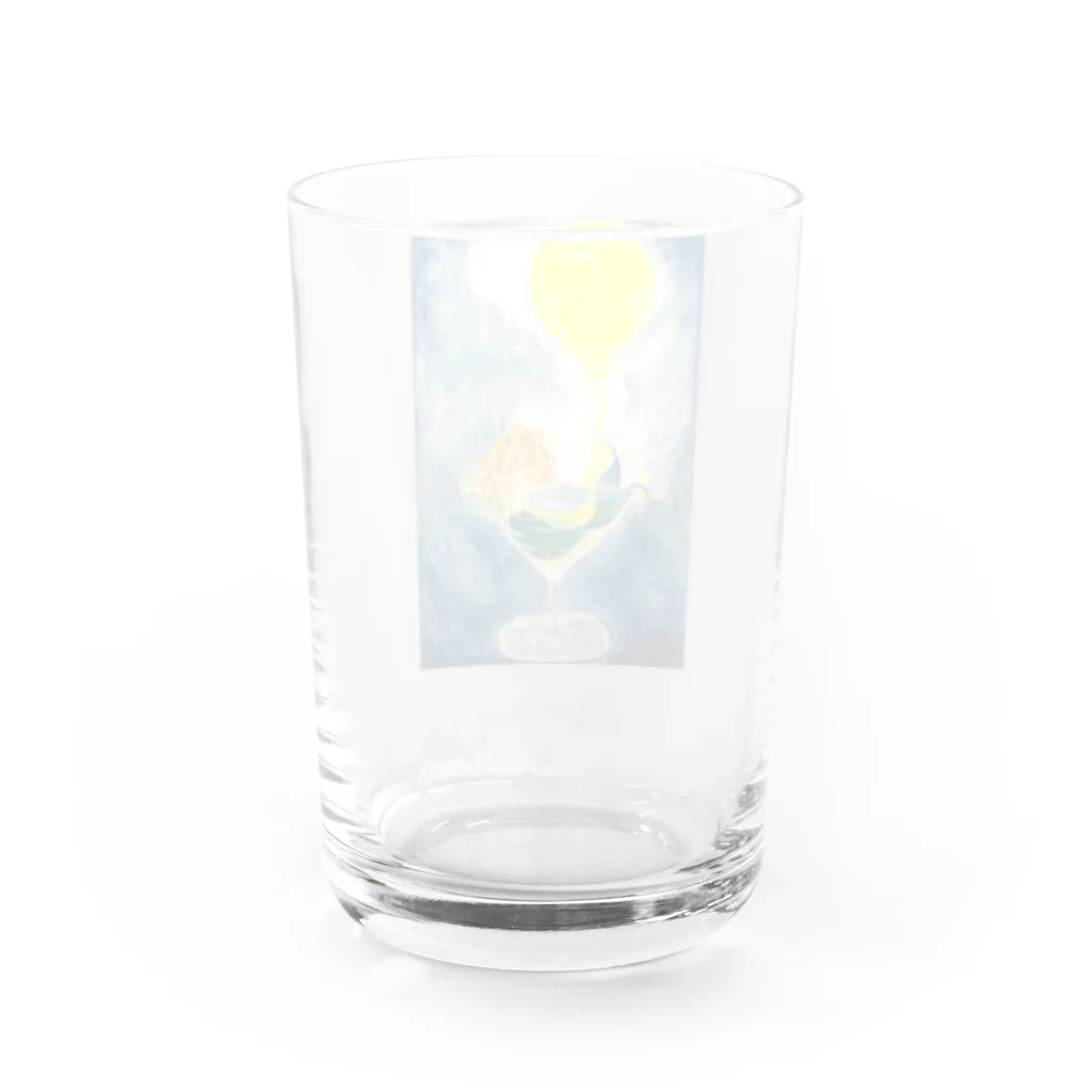 紫　の月の雫　グラス Water Glass :back
