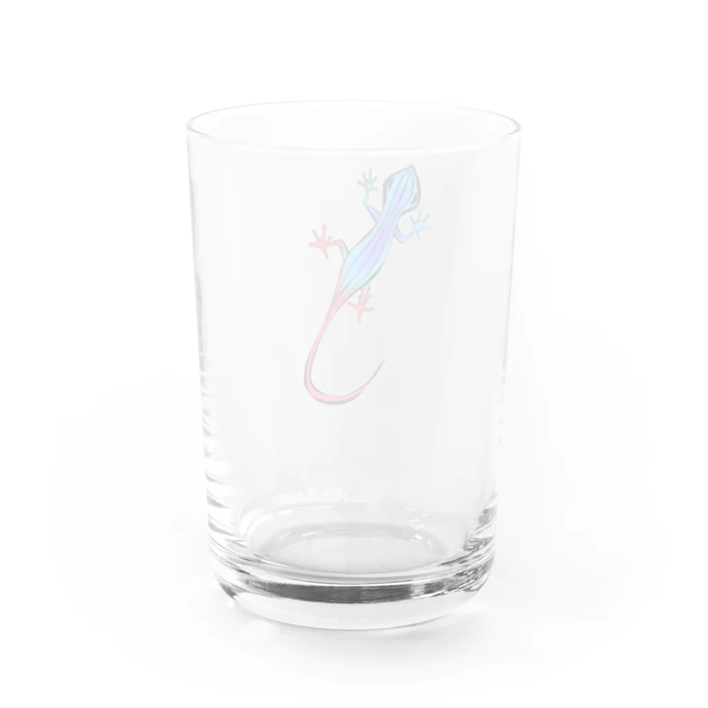 ぱくちのお店のトカゲくん（色違い） Water Glass :back