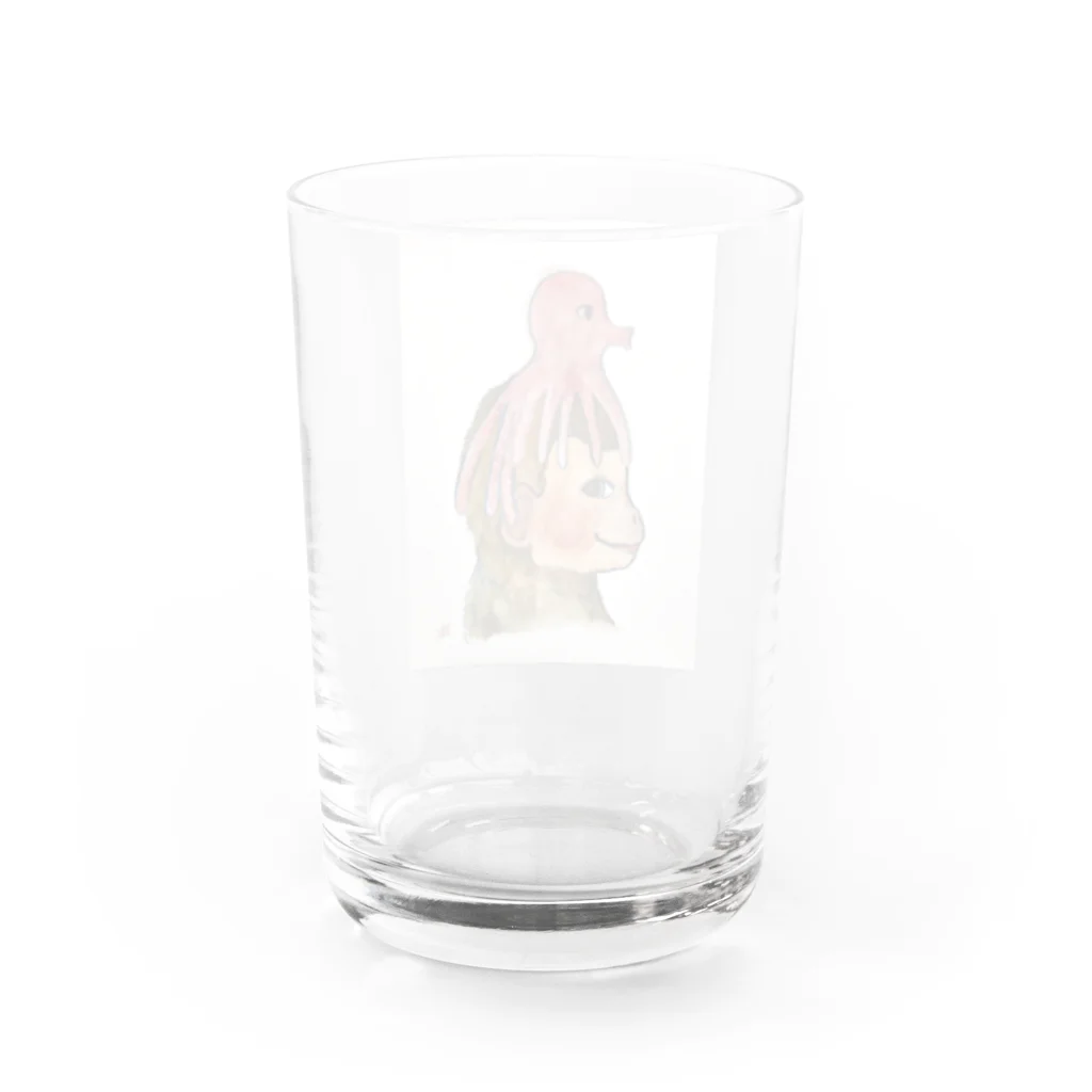 河内葉子の動物アートのグッズの猿にたこさんグッズbyYoko Kawauchi Water Glass :back