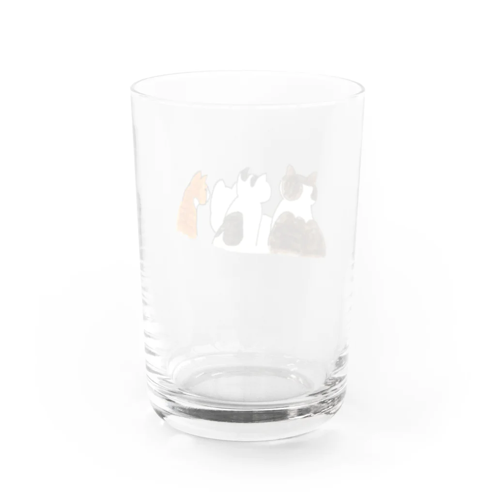 hippoのえなんちの猫たち（窓際cats） Water Glass :back