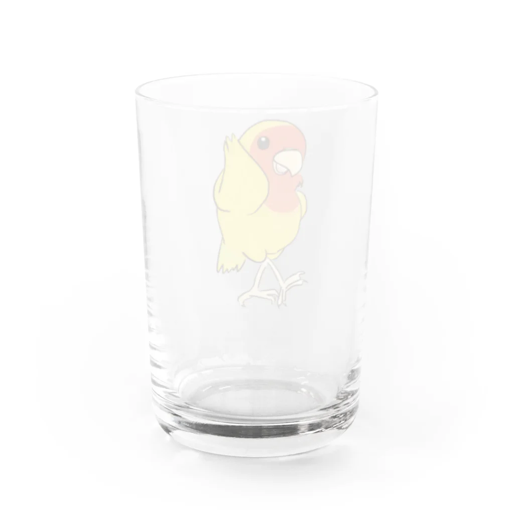 インコグッズのお店　ラブバード亭のコザクラインコ（ダンシング） Water Glass :back