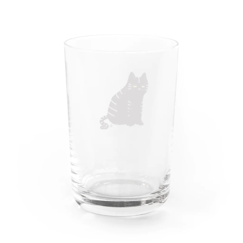 本田しずまるの絵のグッズのトラネコ・黒・小 Water Glass :back