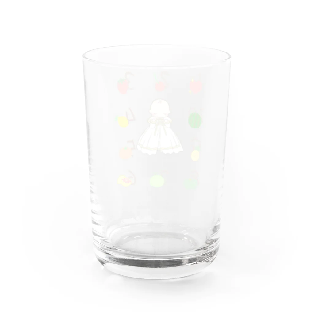 しばの夢工房イラストグッズ店の赤ちゃんの体重カレンダー（ピンク無し） Water Glass :back