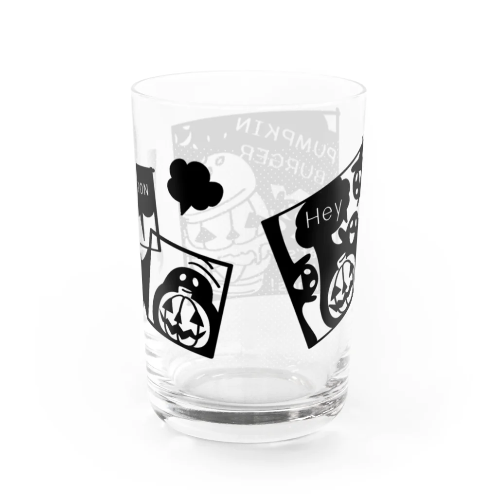 イラスト MONYAAT のGz かぼちゃバーガーＤ(gr) Water Glass :back