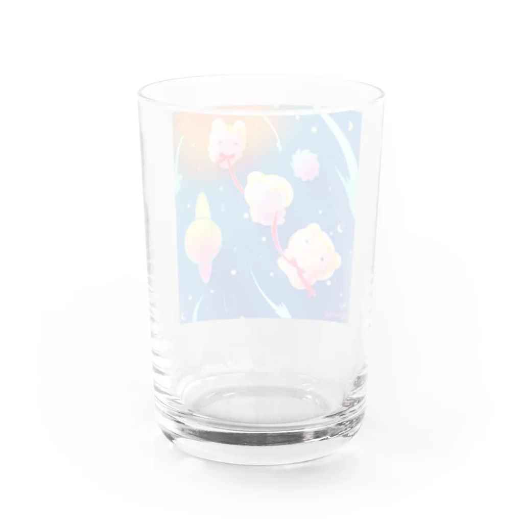 たんぽぽ帝国(おみやげ屋さん)の宇宙遊泳ぷにぷに Water Glass :back