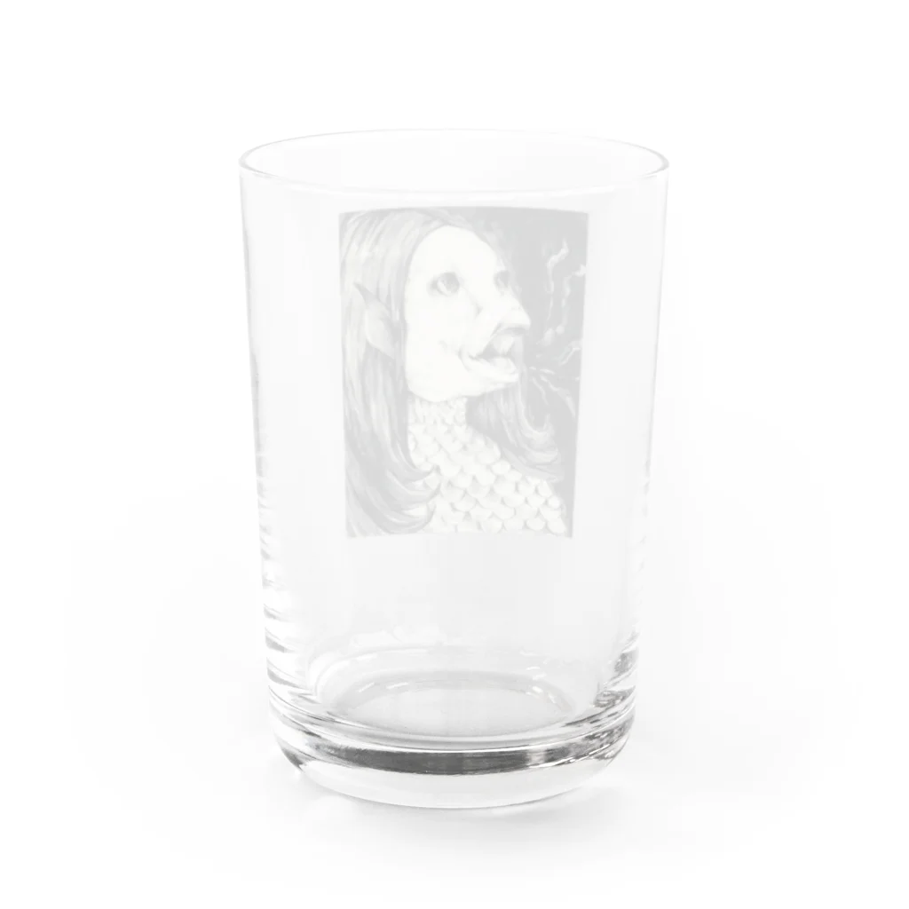 押付美術館のアマビエすみ Water Glass :back