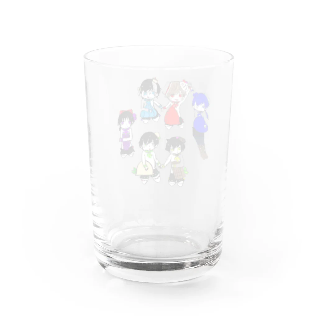 情報電波局の仲良し６にんぐみ Water Glass :back