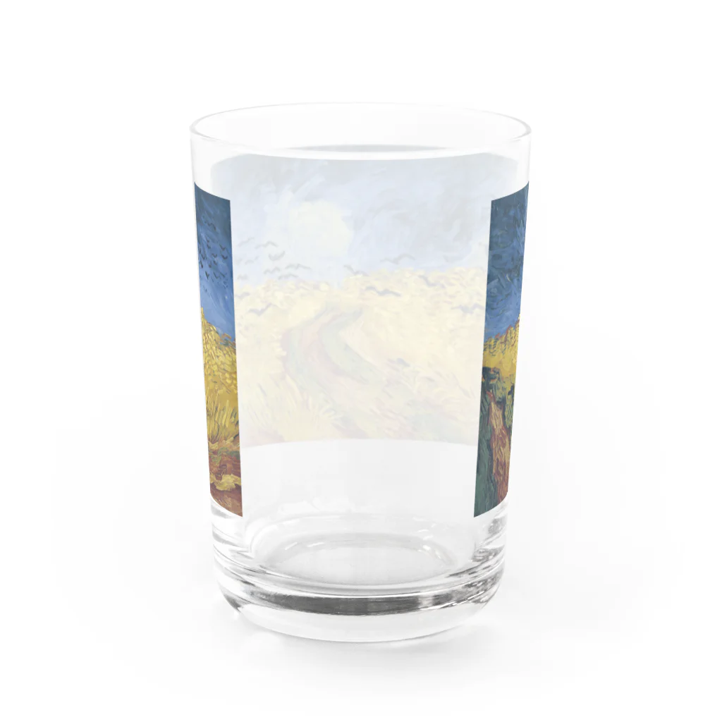 AOI Art Projectの【ゴッホ】カラスのいる麦畑 Water Glass :back