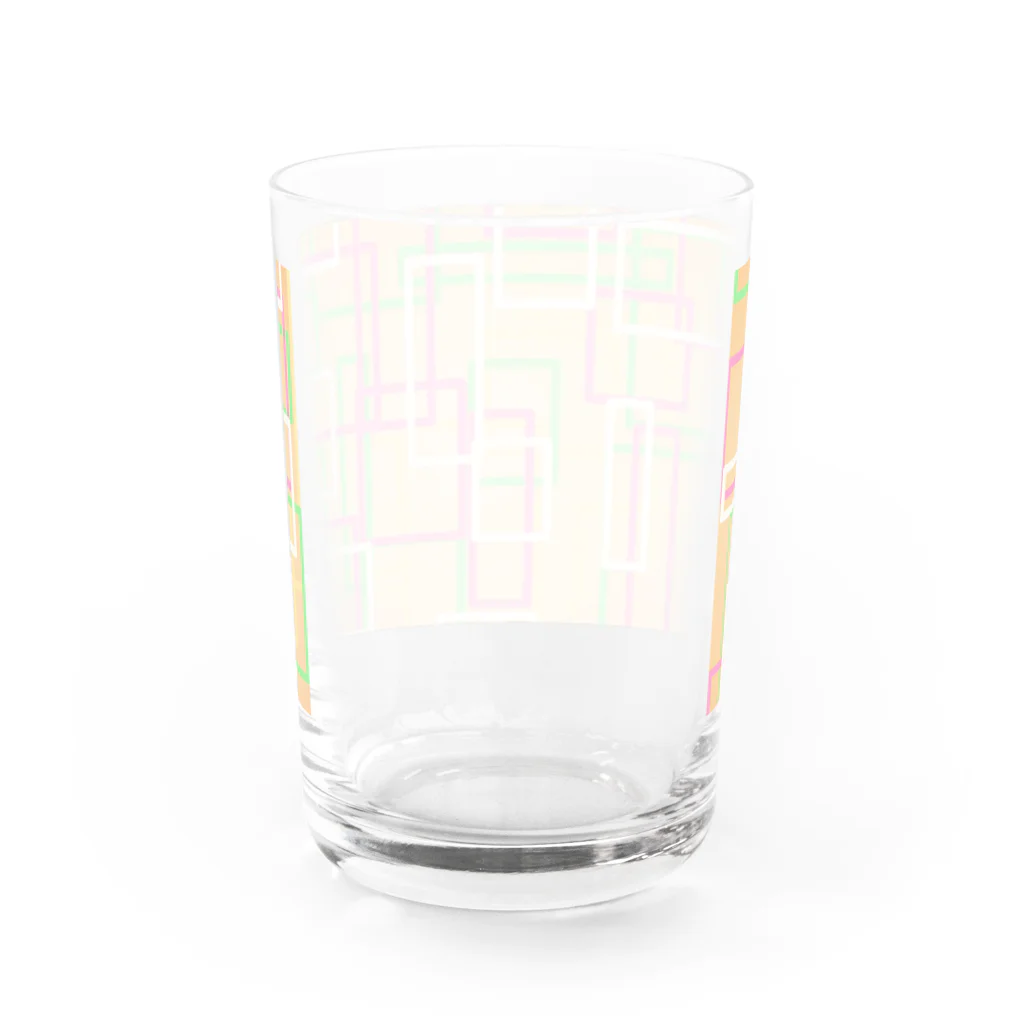 スキー場のゆきのオレンジ四角隊 Water Glass :back