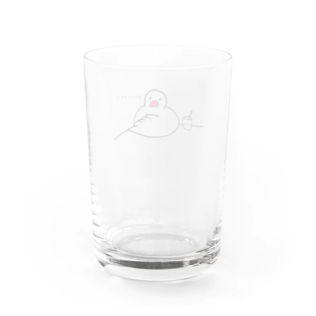 小鳥と映画館の男前な文鳥 Water Glass :back