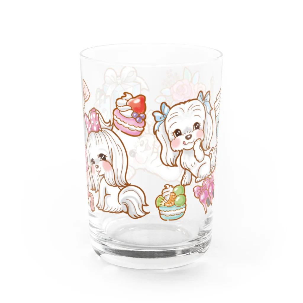 あとりえピノコのパリモードマルチーズちゃん Water Glass :back