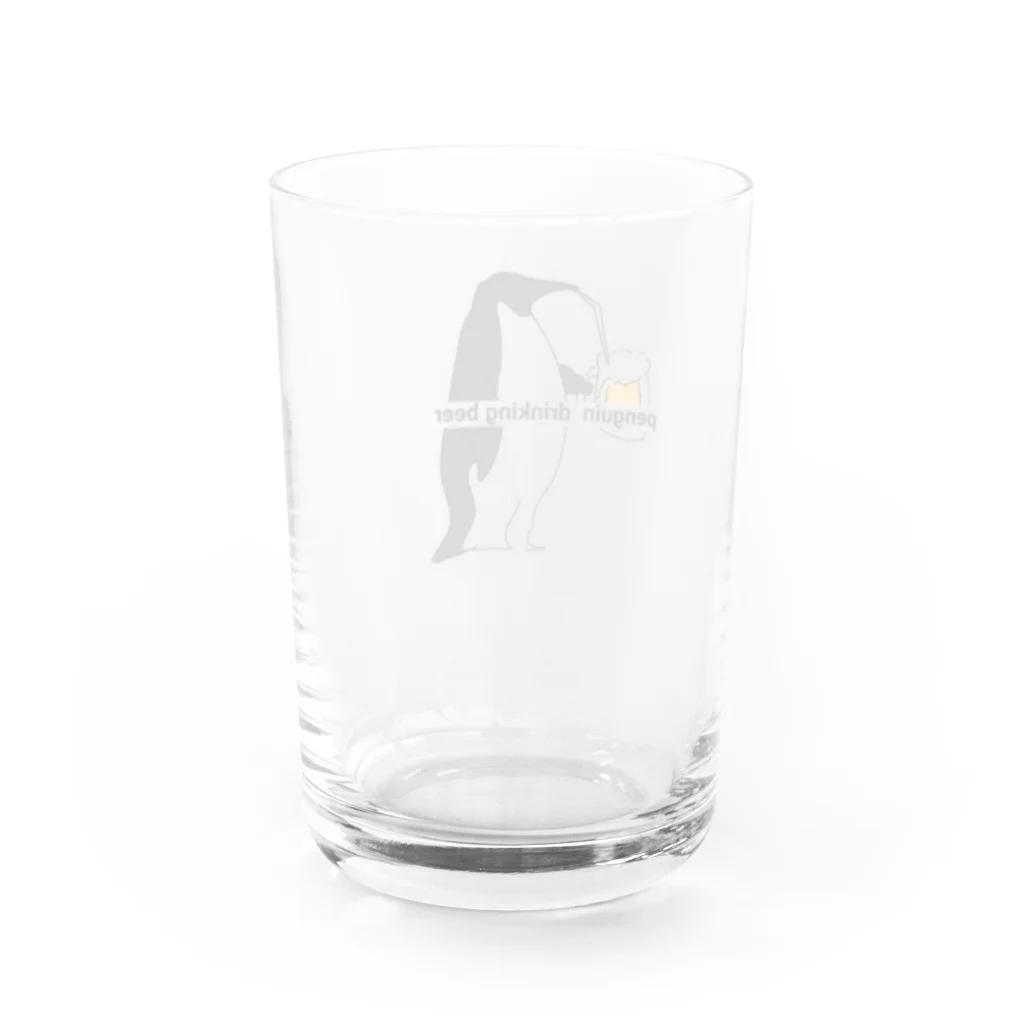 karaagekaraageのpenguin drinking beer Water Glass :back