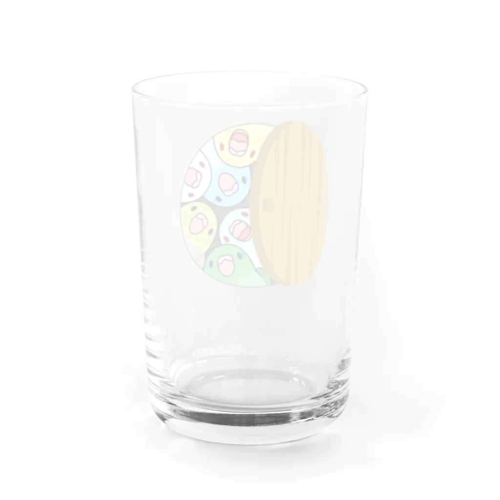 まめるりはことりの三密です！むちむちマメルリハさん【まめるりはことり】 Water Glass :back