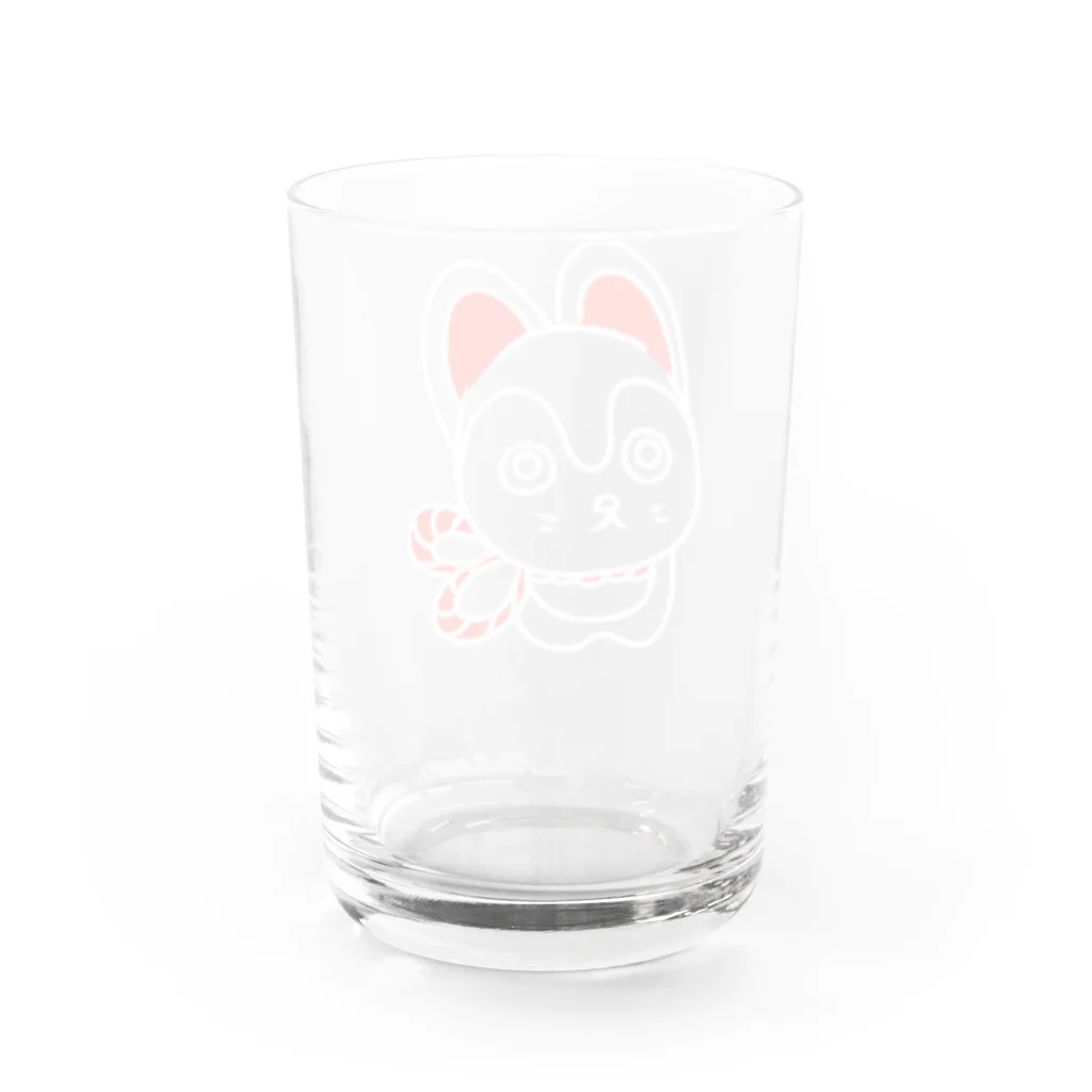 うらめし屋　の福犬ちゃん　白 Water Glass :back