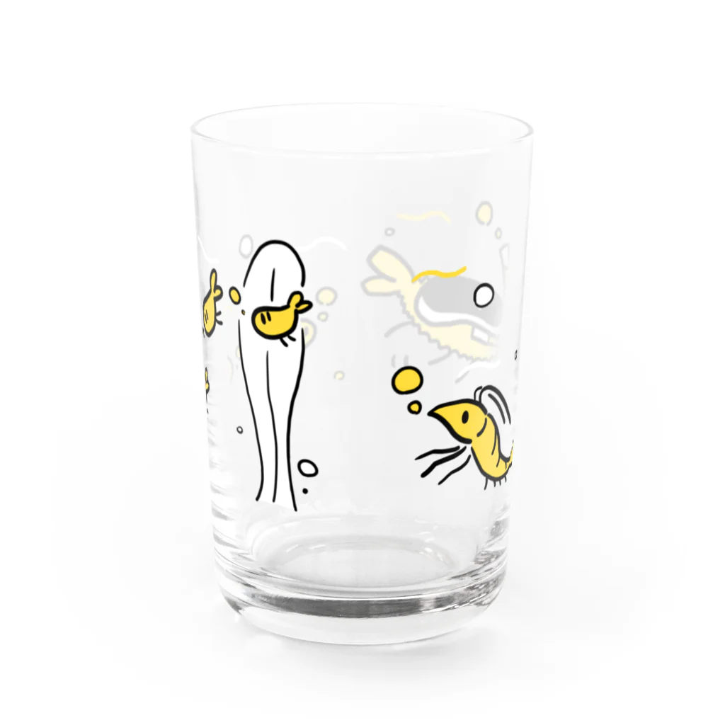 エビフライのエビフのおよぐエビフたち Water Glass :back