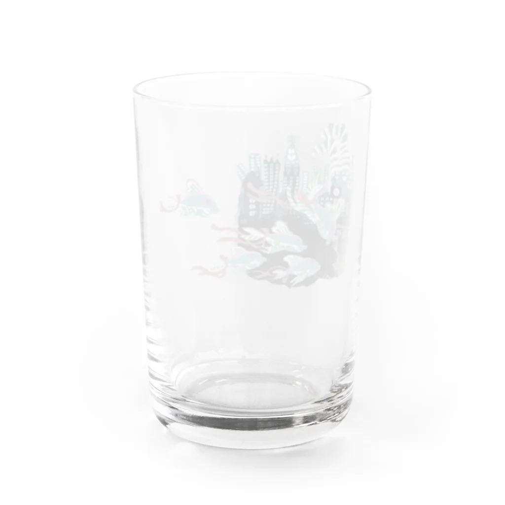 Kumibarcalow_のおりぼんフィッシュと街 Water Glass :back