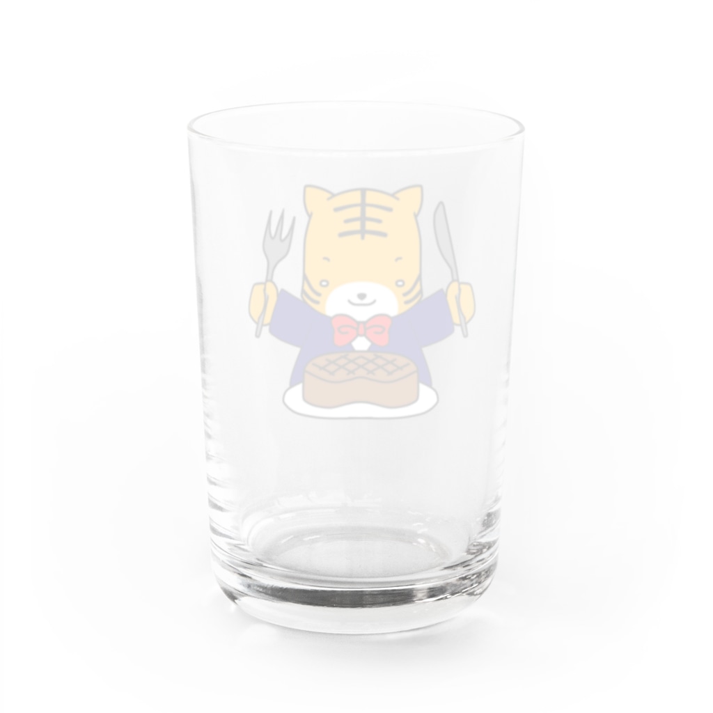 ほぼ動物園のトラのお食事 Water Glass :back