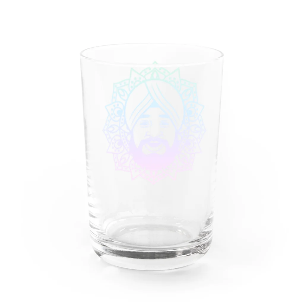 ターバンさんの曼荼羅風ターバンさん2 Water Glass :back