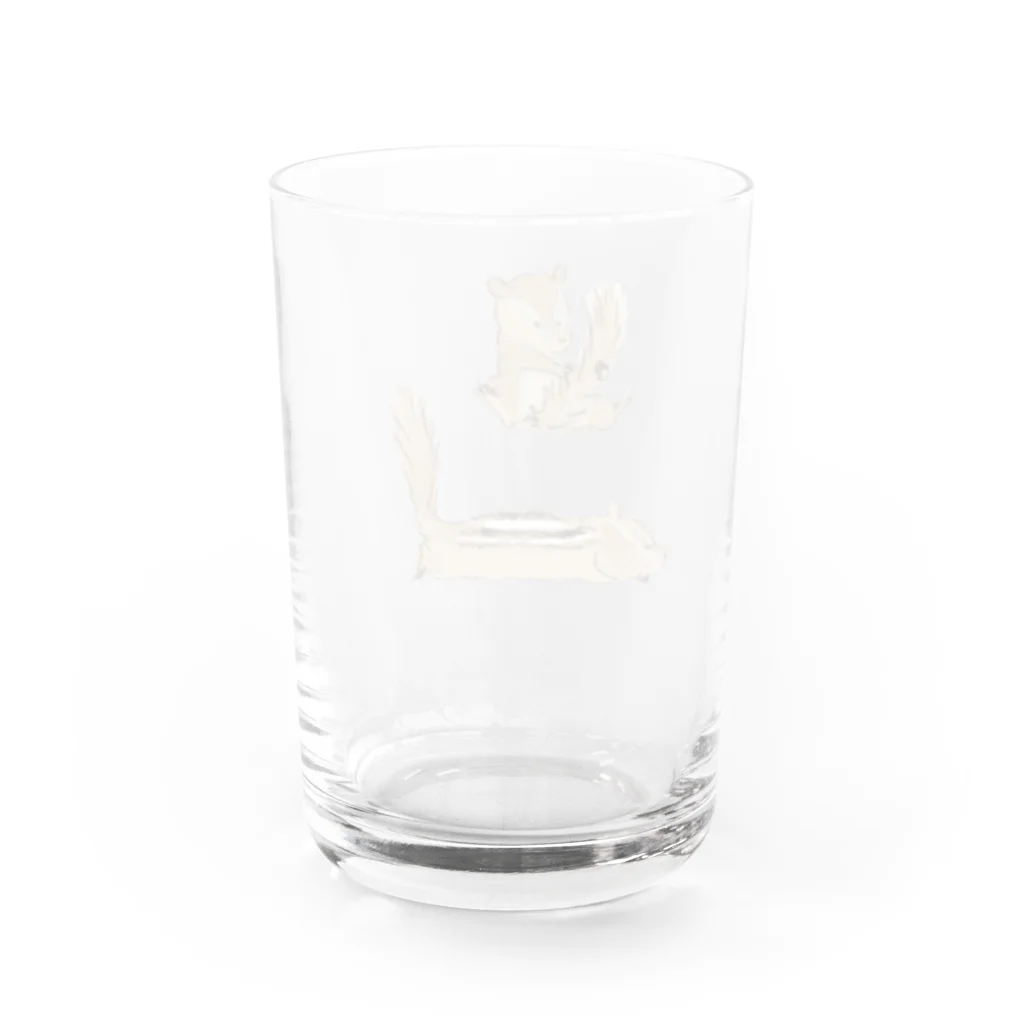 ももろ のひまわりとリス３ Water Glass :back