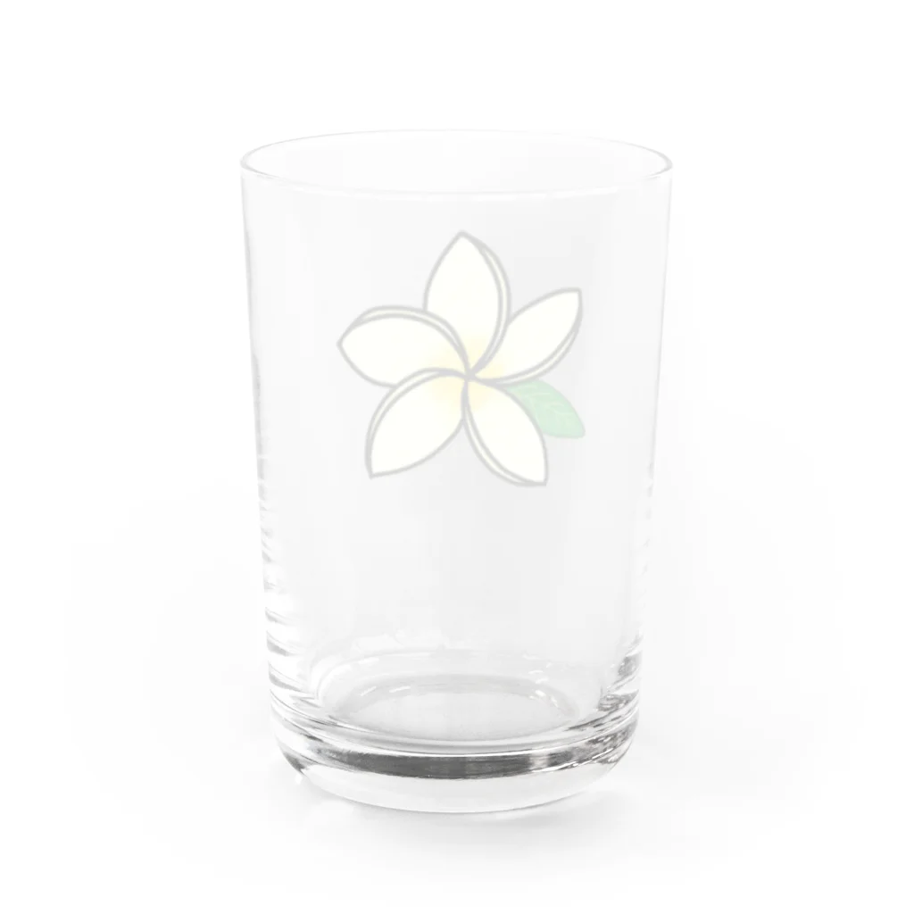 Okiwaiiのプルメリア三姉妹 Water Glass :back