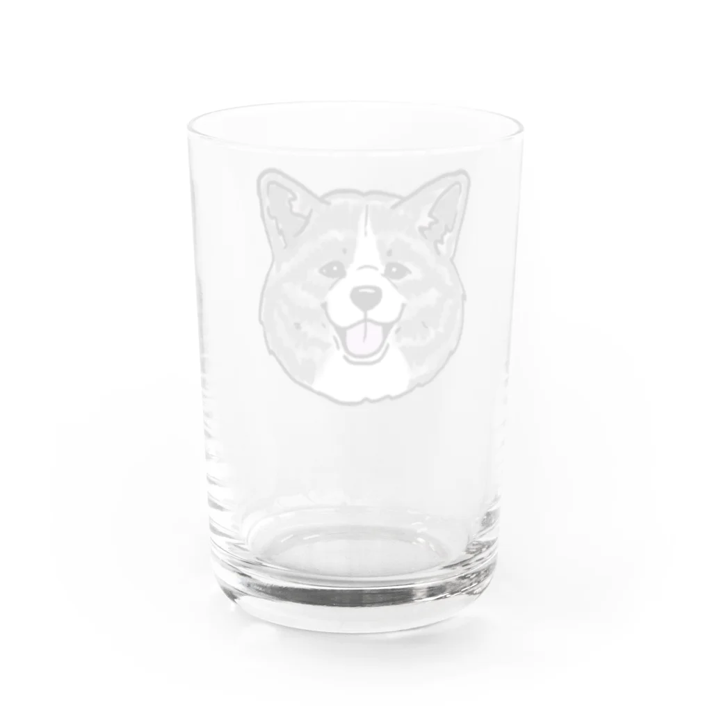 春風工房の秋田犬ハッピースマイル虎毛 Water Glass :back