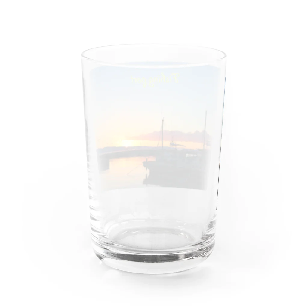 photo-kiokuの漁港夕景 Water Glass :back