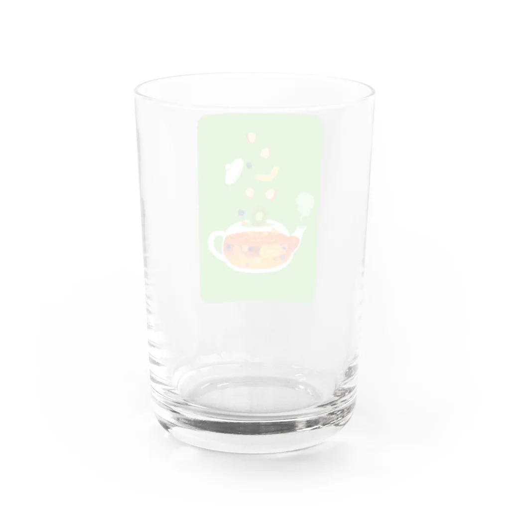 こまめさんグッズおふぃしゃるのこまめさんとフルーツティー Water Glass :back