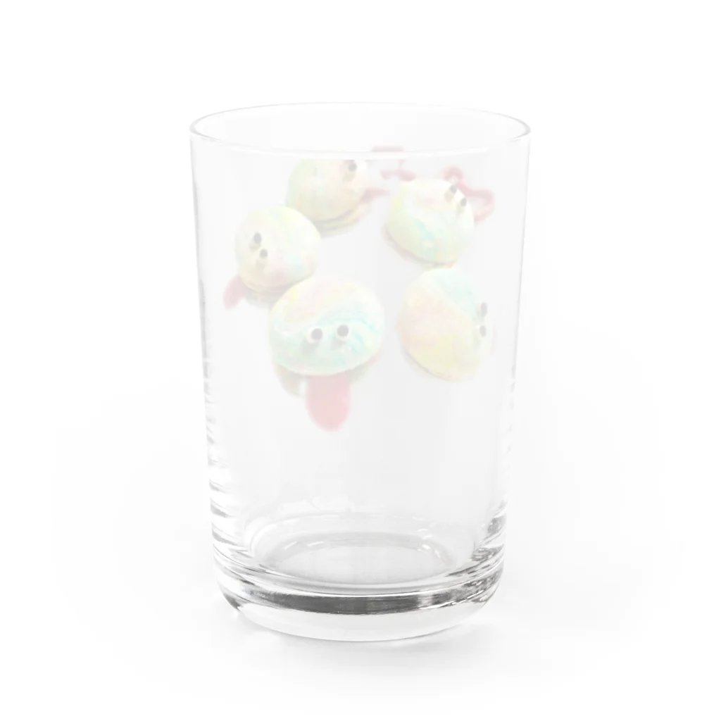 Famille de baleines(ファミールデバレーヌ)のマカロンモンスター(写真)マーブル Water Glass :back