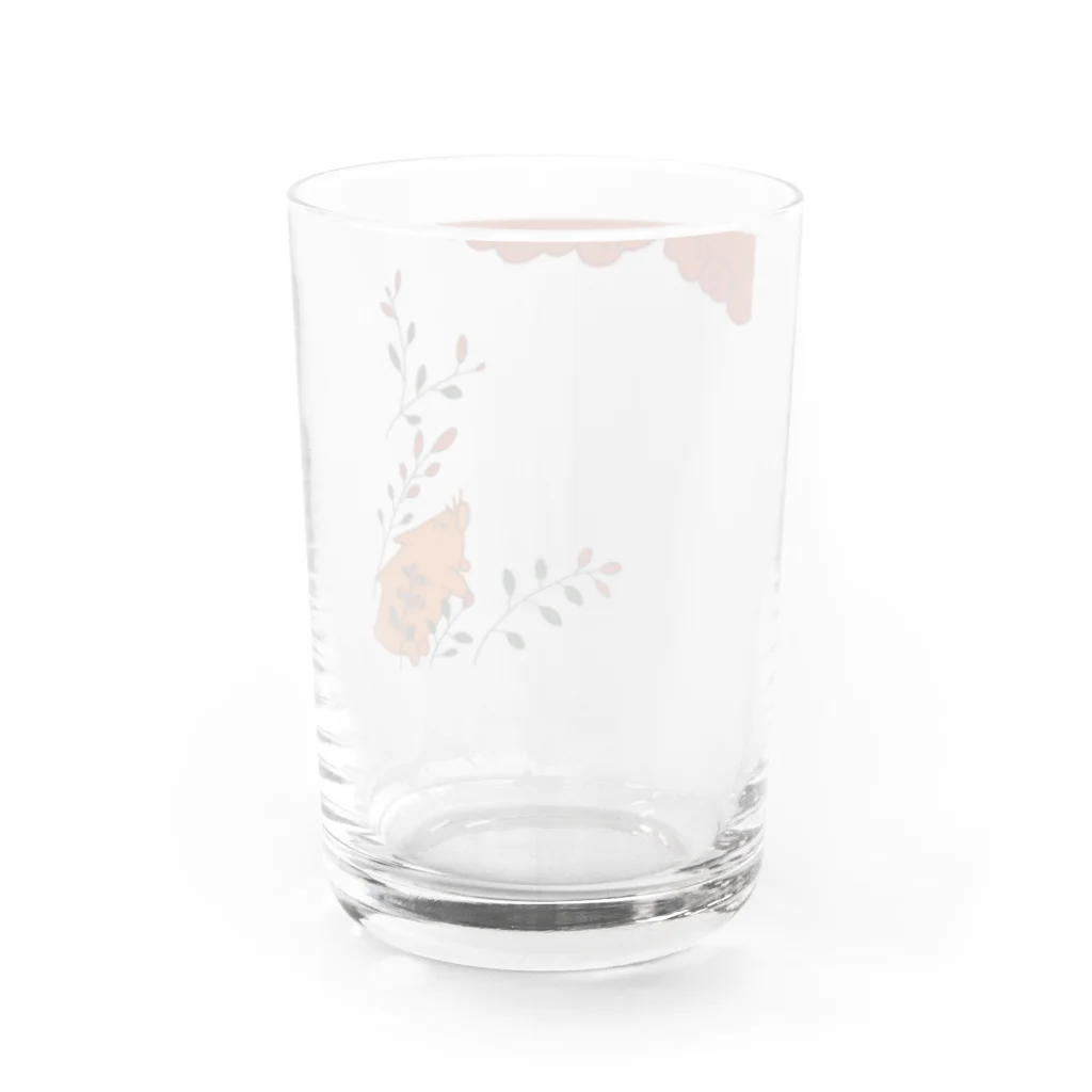 こんぺい工房の花札風　萩と猪 Water Glass :back