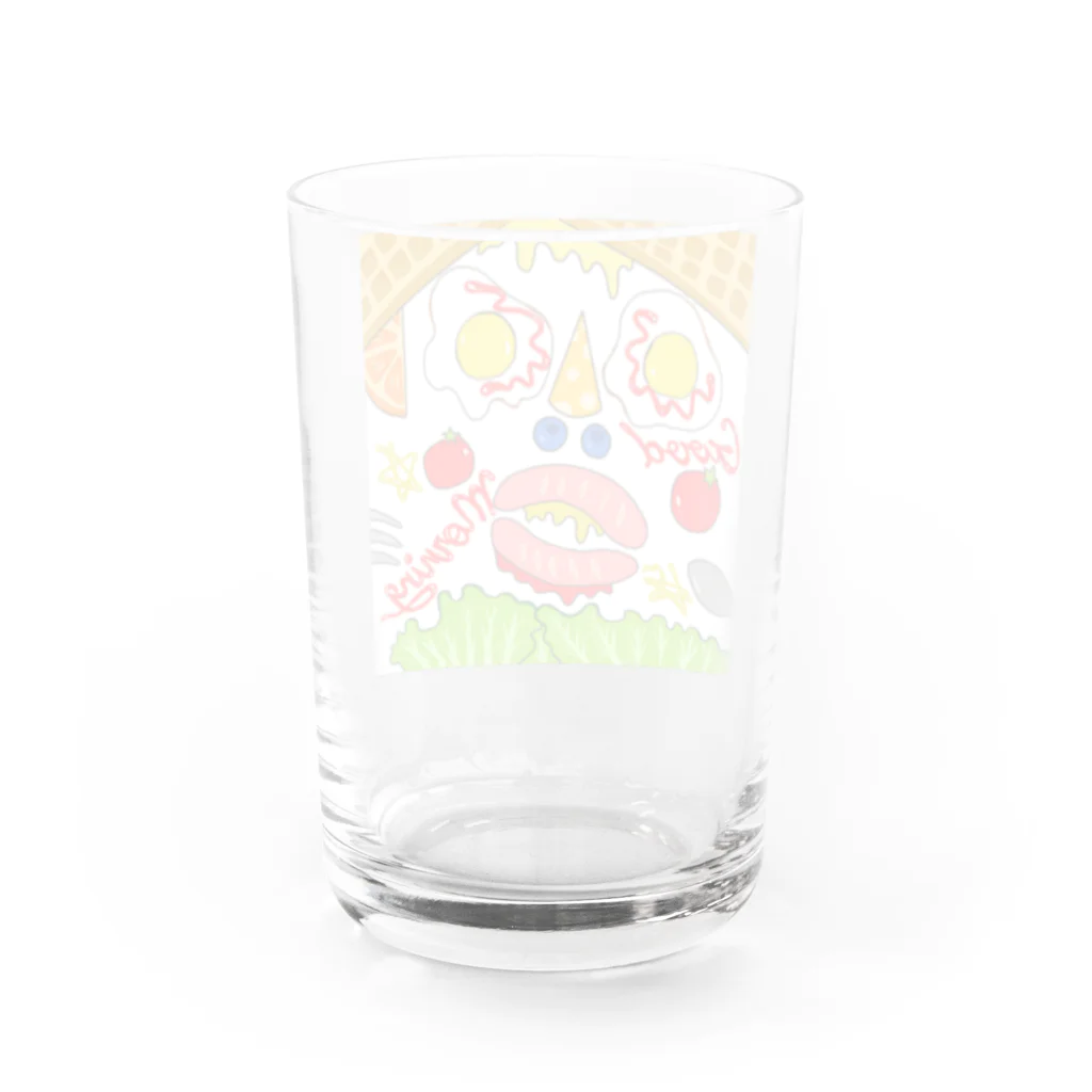 はたルーシーくみこ専門店街のモーニングの怪人　朝専用グラス Water Glass :back