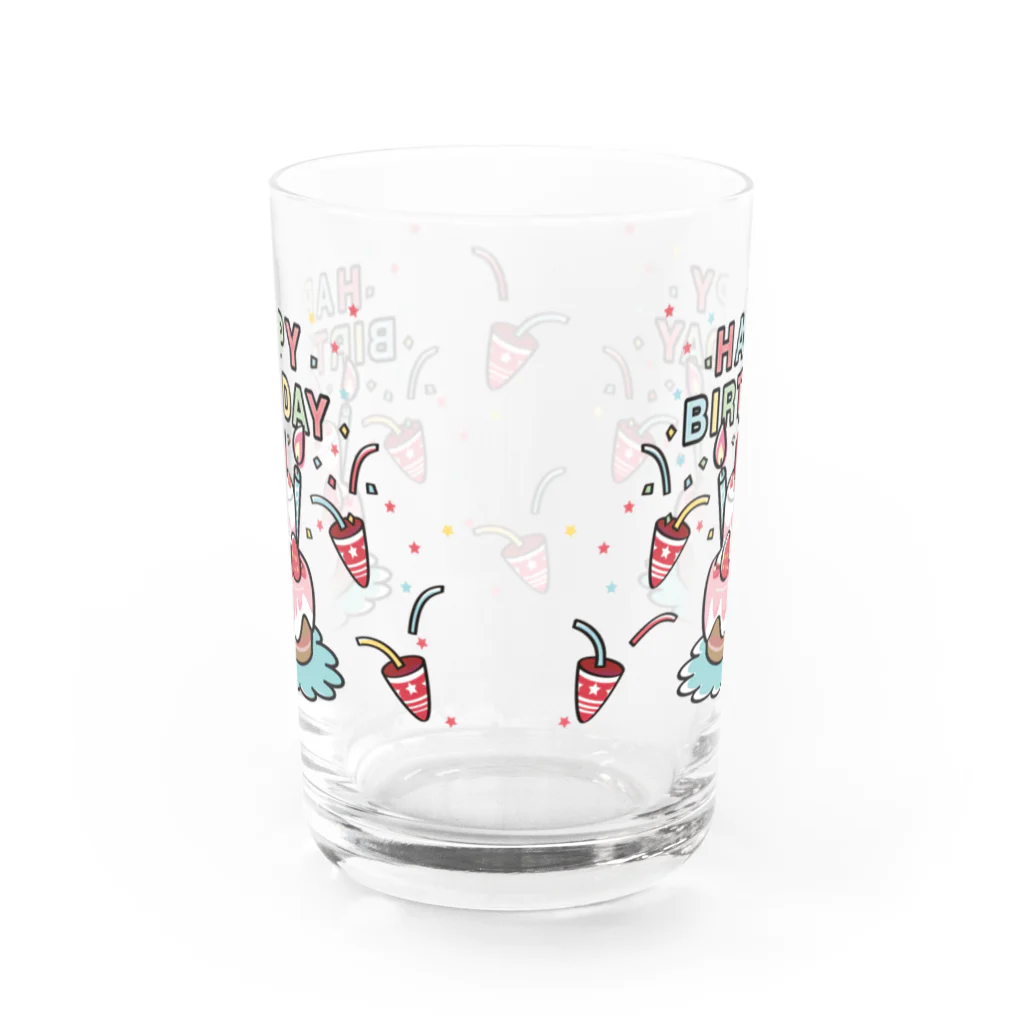 イラスト MONYAAT のHAPPY BRITHDAY_2 Water Glass :back