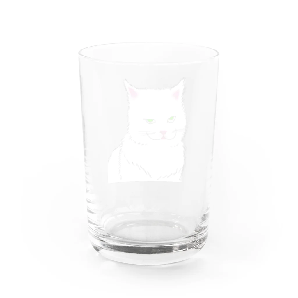 小鳥と映画館の白くて大きな猫 Water Glass :back