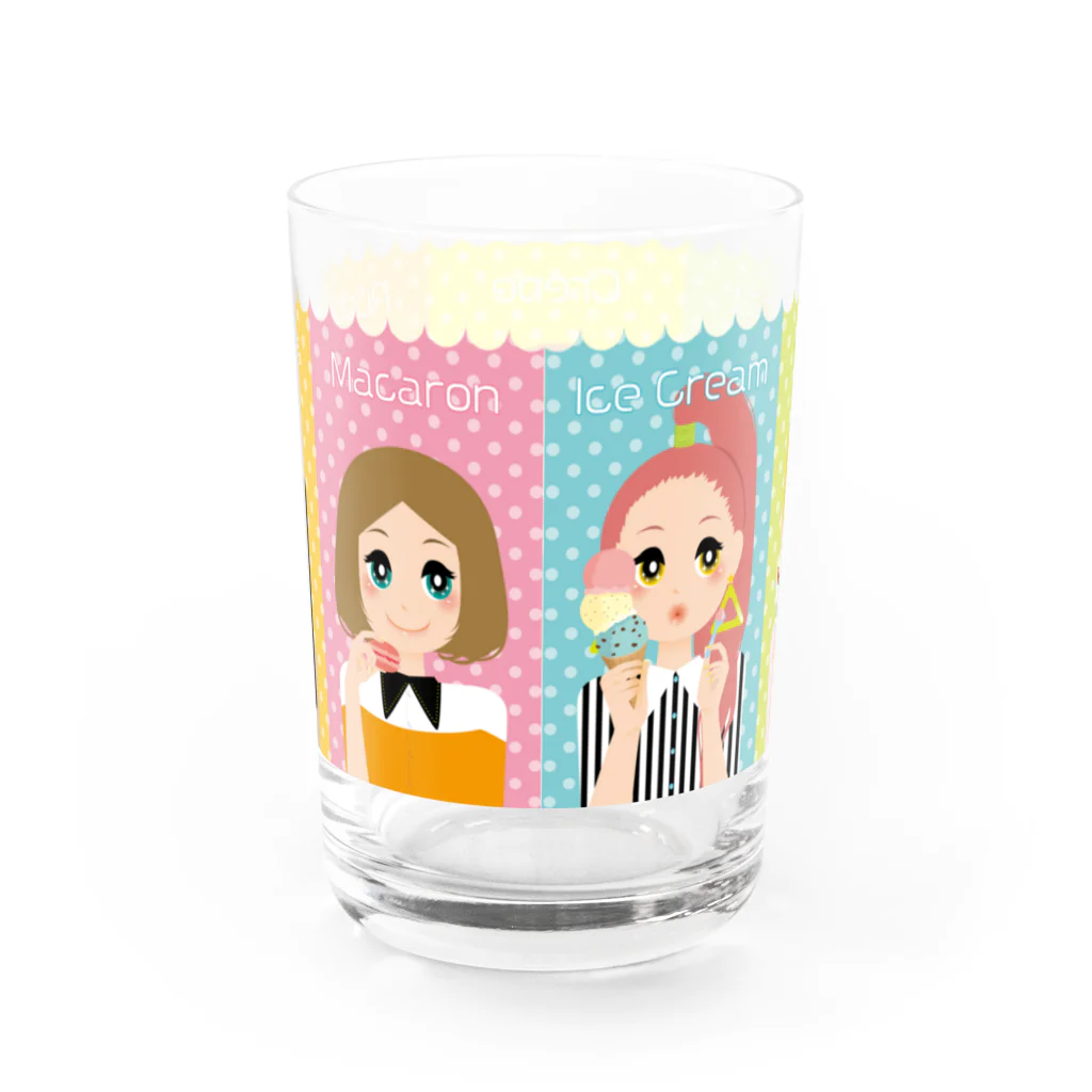 KANAE no OmiseのちょいレトロsweetsGirls【コップ】 Water Glass :back