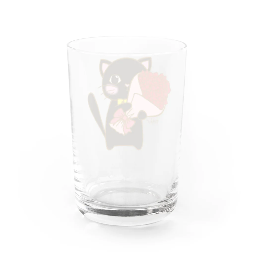 ハク先生《ほのぼの系イラスト描いてます》の貴方へ愛の花束を 黒猫さん Water Glass :back