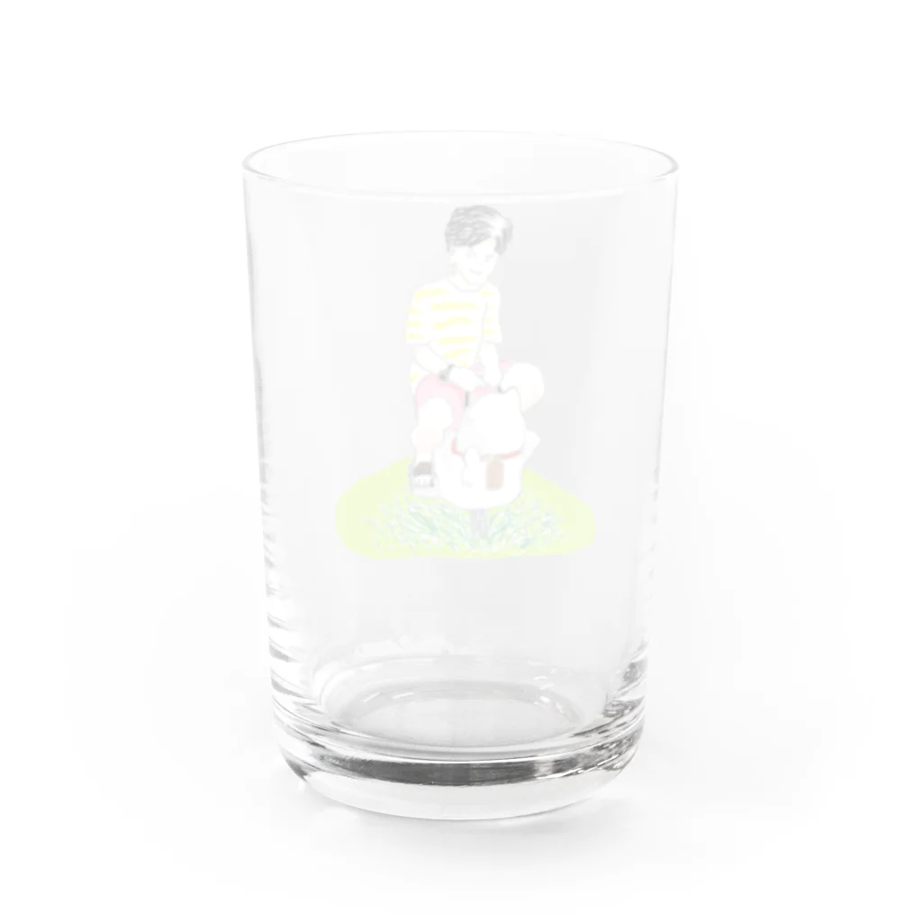 マルのスイング遊具とボク Water Glass :back