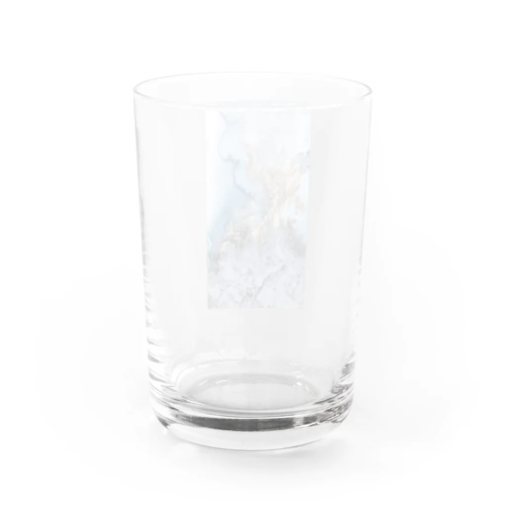 ya-pyの大理石 マーブル ブルー ゴールド Water Glass :back