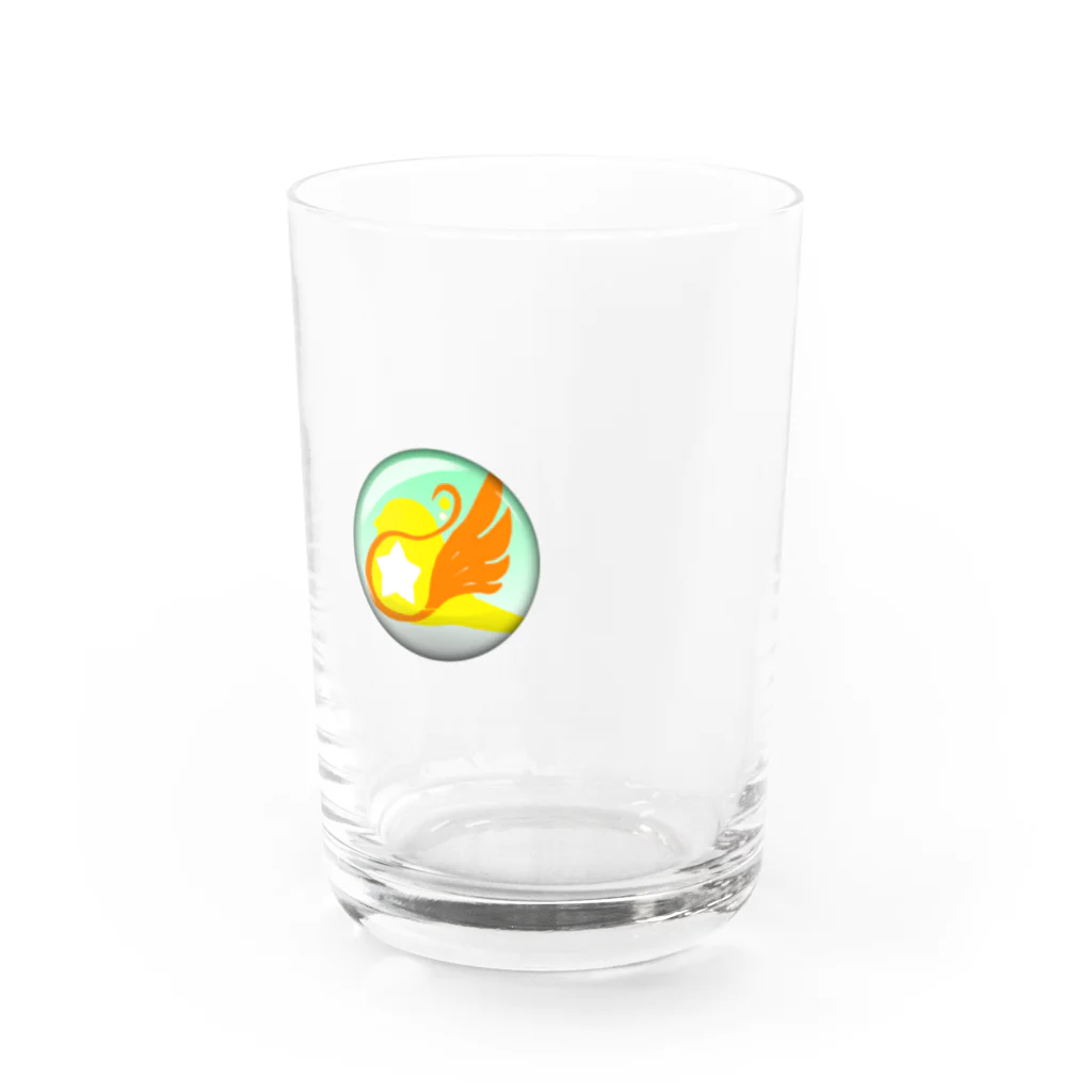 空中庭園お土産販売区画。の缶バッジ風skyparkロゴ Water Glass :back