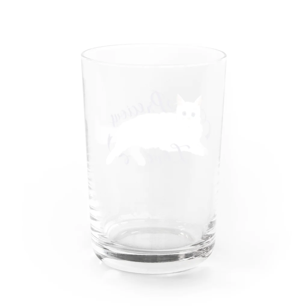 ミウラとみやこ🐱FIP闘病中の寵愛のお姫さま/パープル Water Glass :back