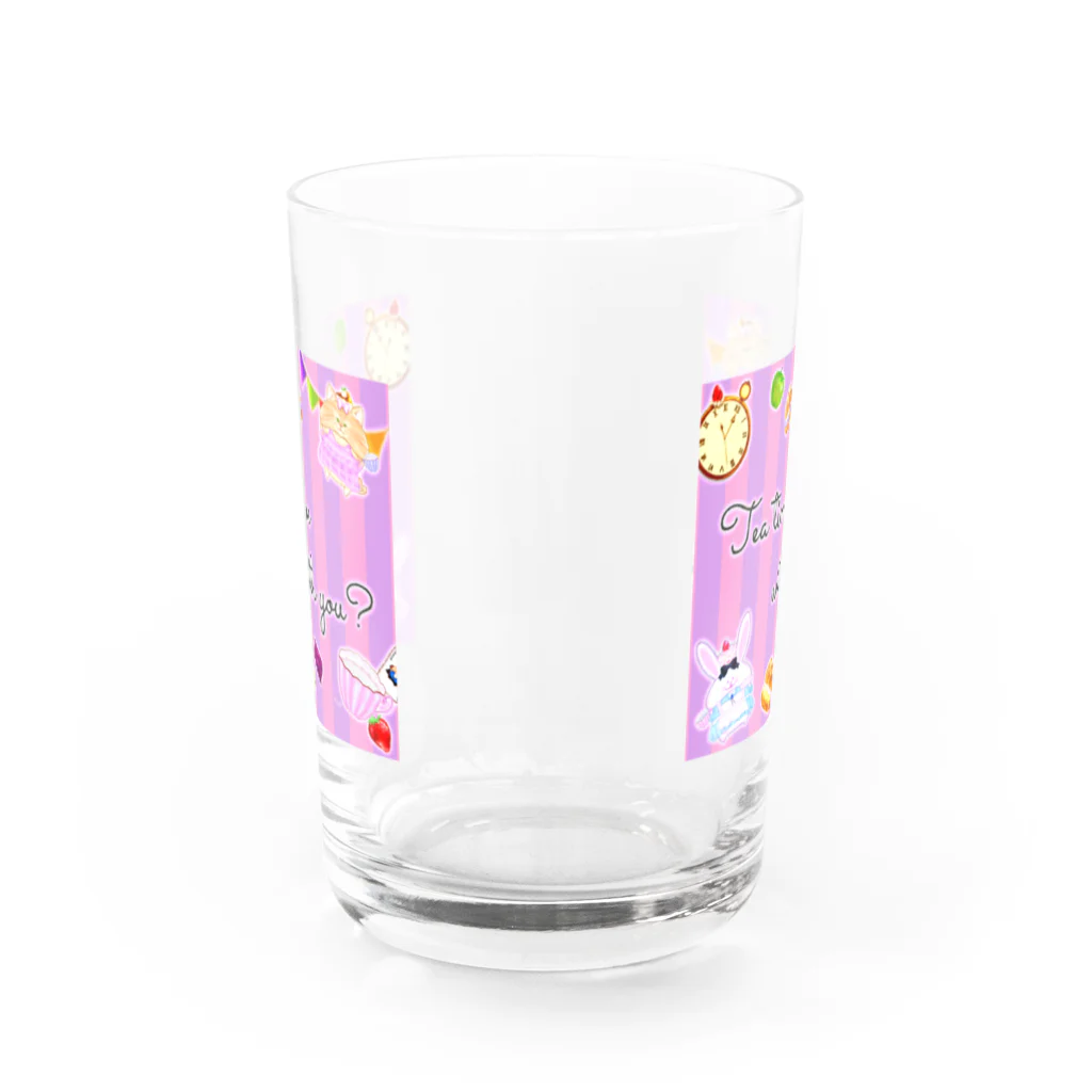 どるちぇ＊うさぎの【グラス】《ハロウィン》＊Tea time with you?*02チェシャ猫＊ Water Glass :back