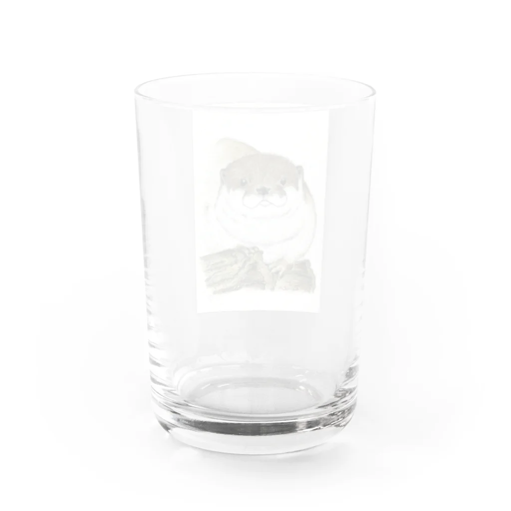 kittoのくつろぎの白ムギュ王子 Water Glass :back