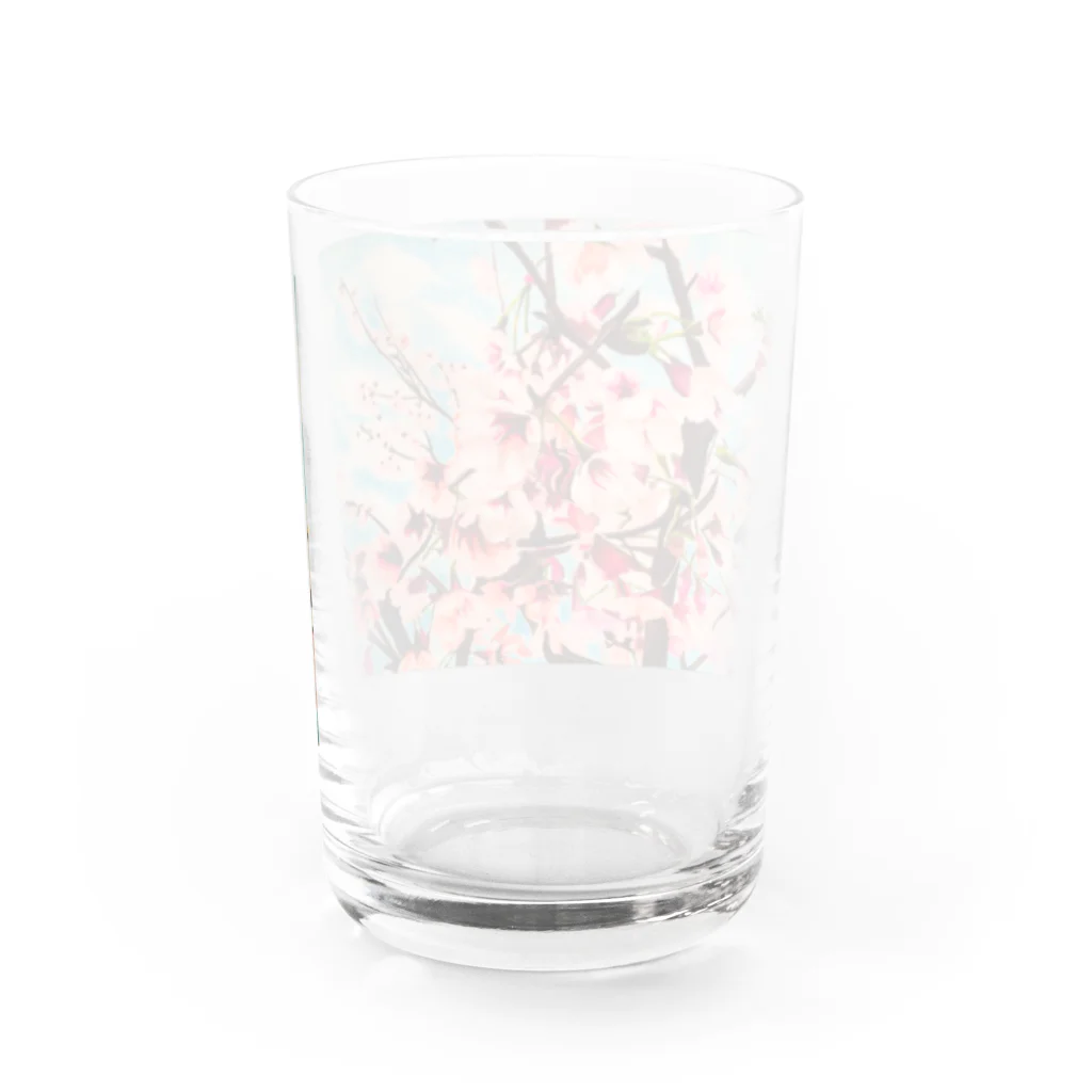 絵描きのゆりんぐ shopの桜の絵に歌をのせて Water Glass :back